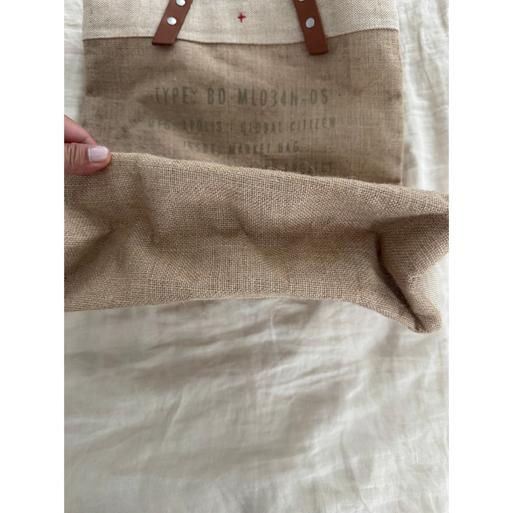 Apolis Global Citizen Jute Market Bag Leather Straps - Picture 3 of 9